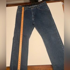 WRANGLER Mens Regular Fit Dark Wash Straight Leg Blue Denim Jeans 36x30 (C1)